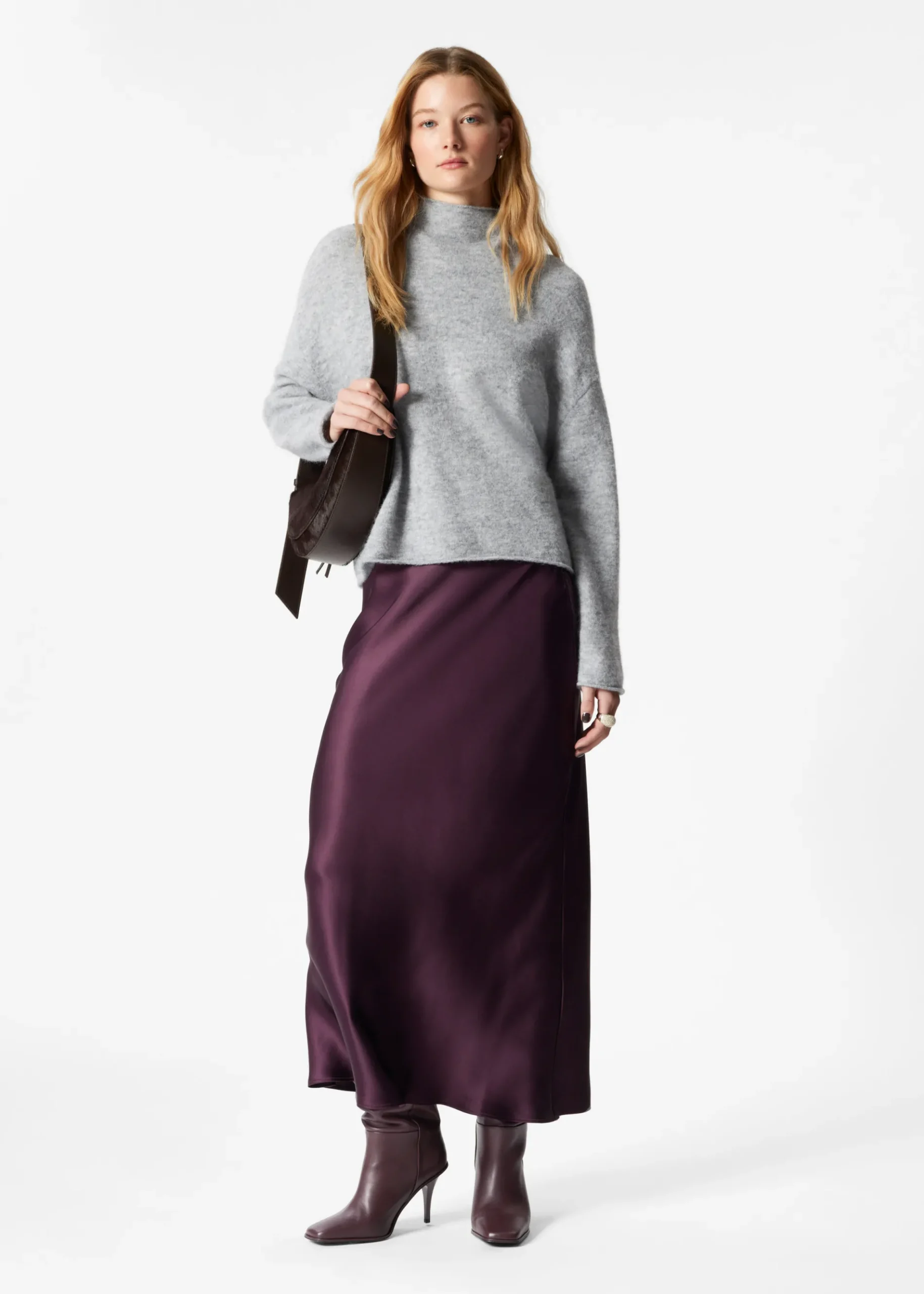 & Other Stories Alpaka-Strickpullover mit hohem Kragen