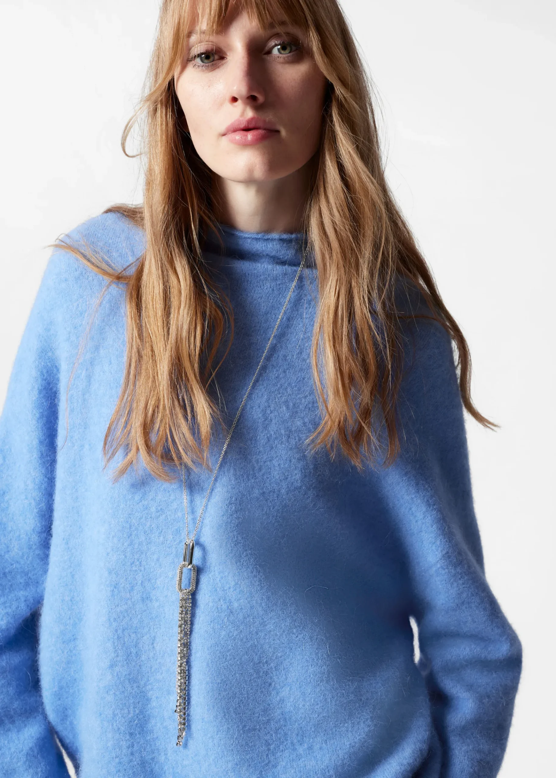 & Other Stories Alpaka-Strickpullover mit hohem Kragen