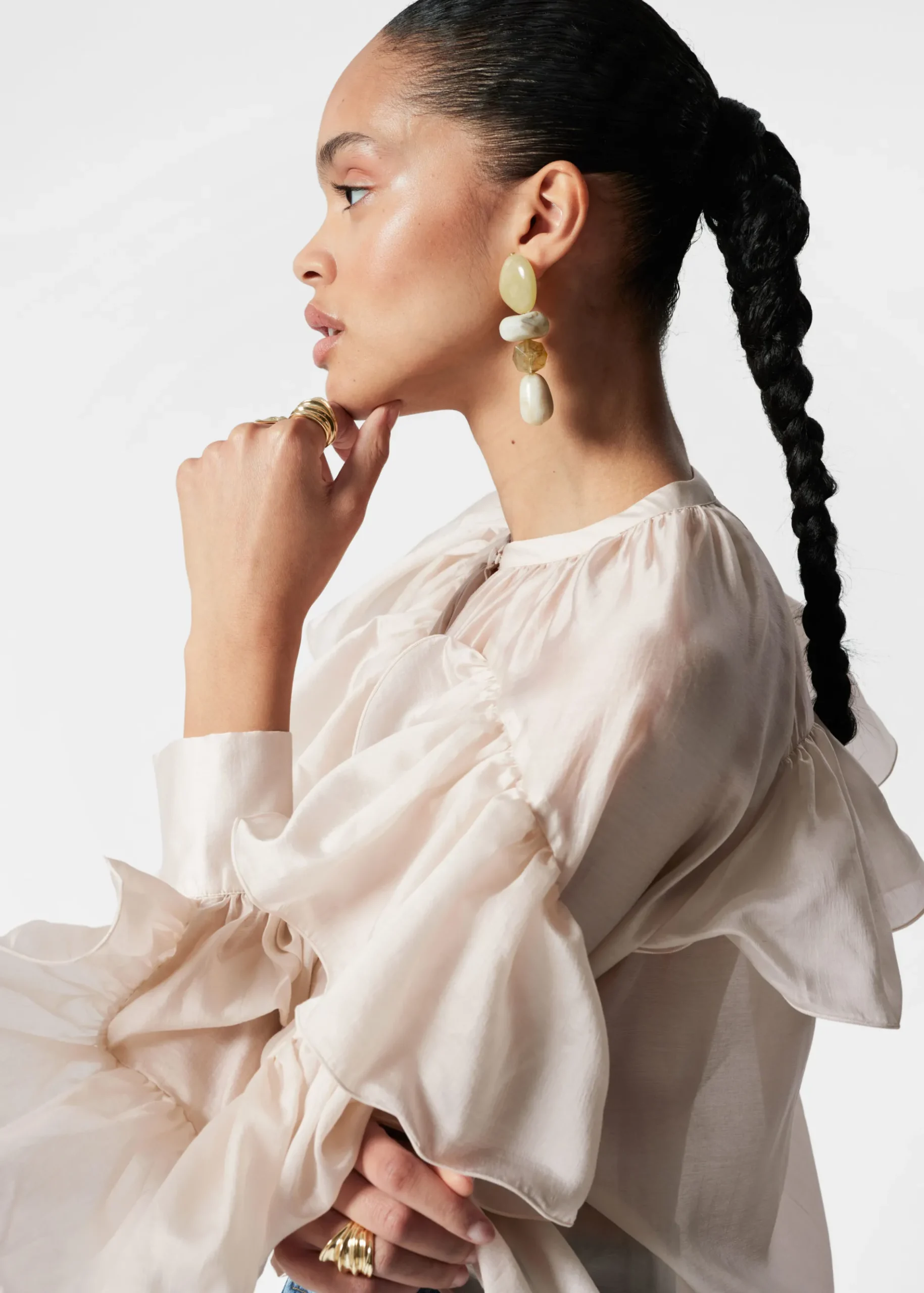 & Other Stories Asymmetrische Bluse mit Rüschen