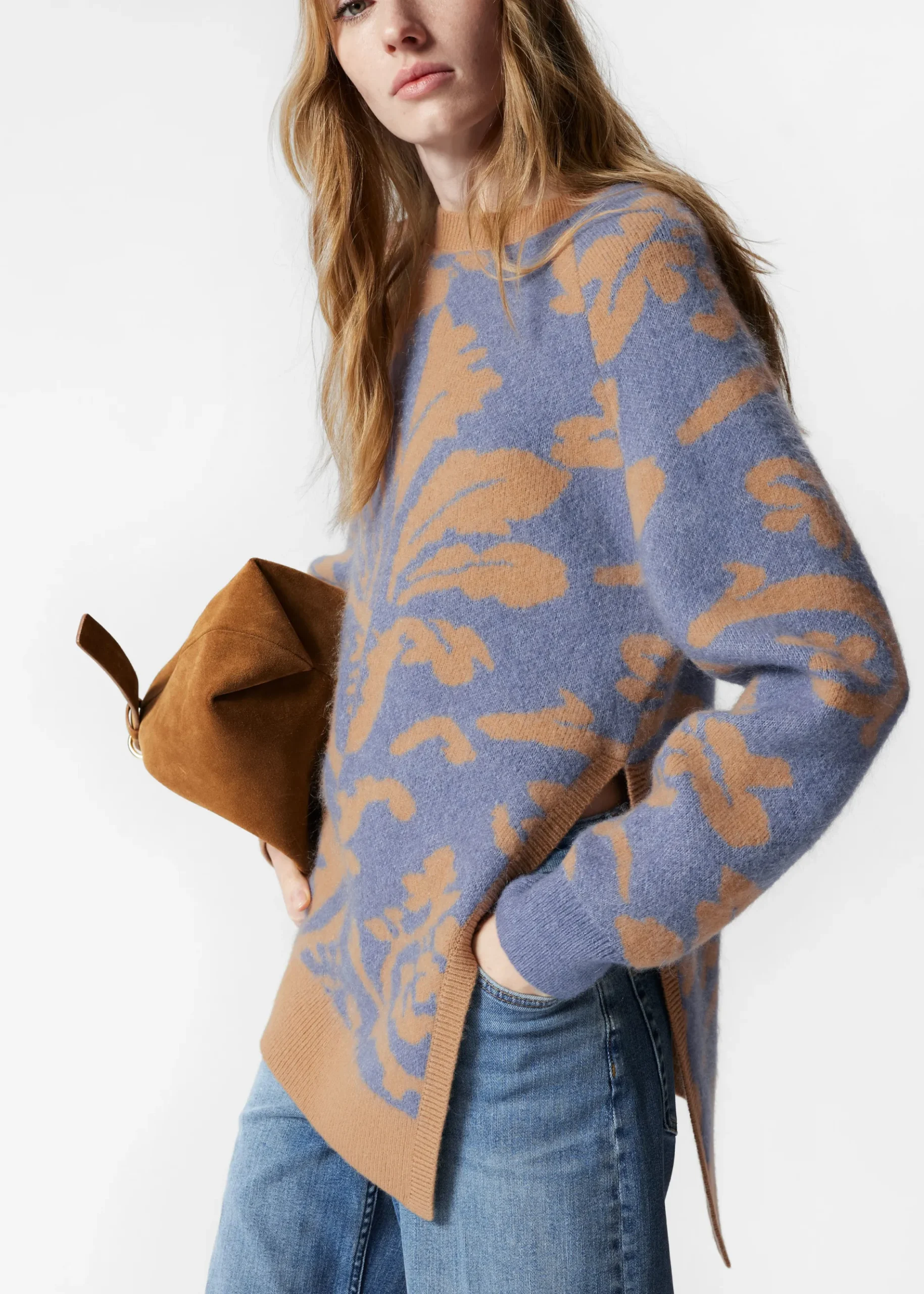 & Other Stories Asymmetrischer Jacquard-Pullover