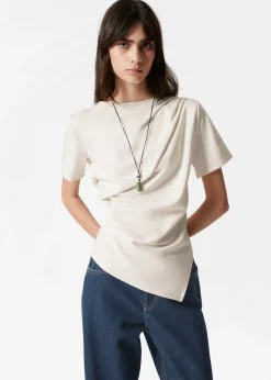 & Other Stories Asymmetrisches T-Shirt mit Drapierung