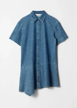 & Other Stories Asymmetrisches T-Shirt-Kleid aus Denim