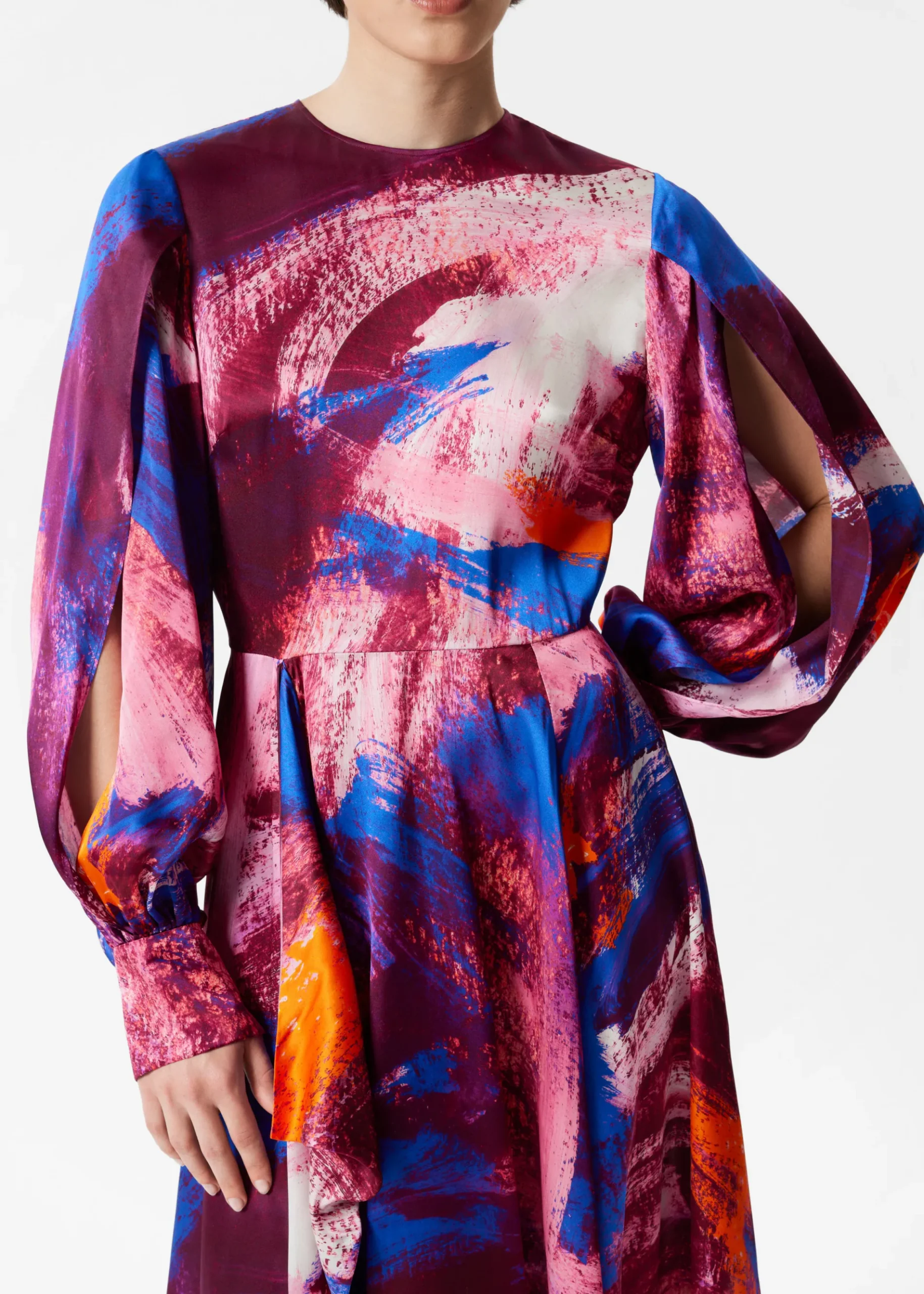 & Other Stories Bedrucktes Maxikleid aus Seide