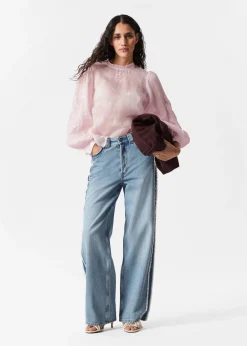 & Other Stories Bestickte Bluse aus Ramie