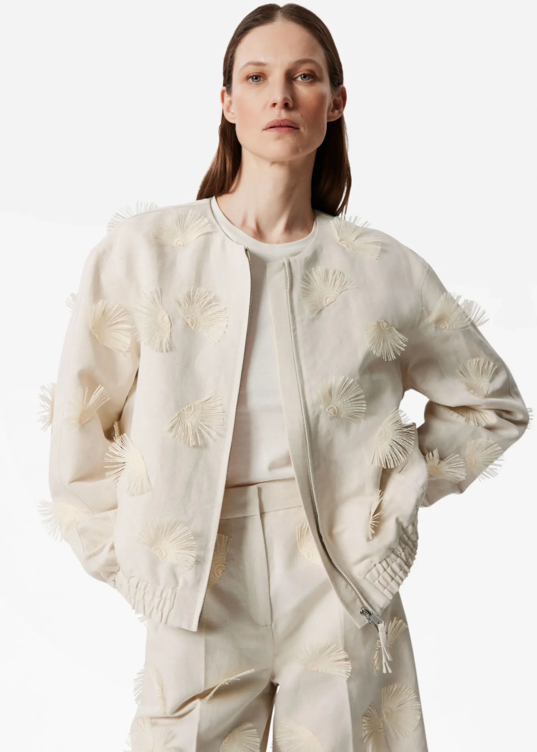 & Other Stories Bestickte Jacke aus einer Leinenmischung