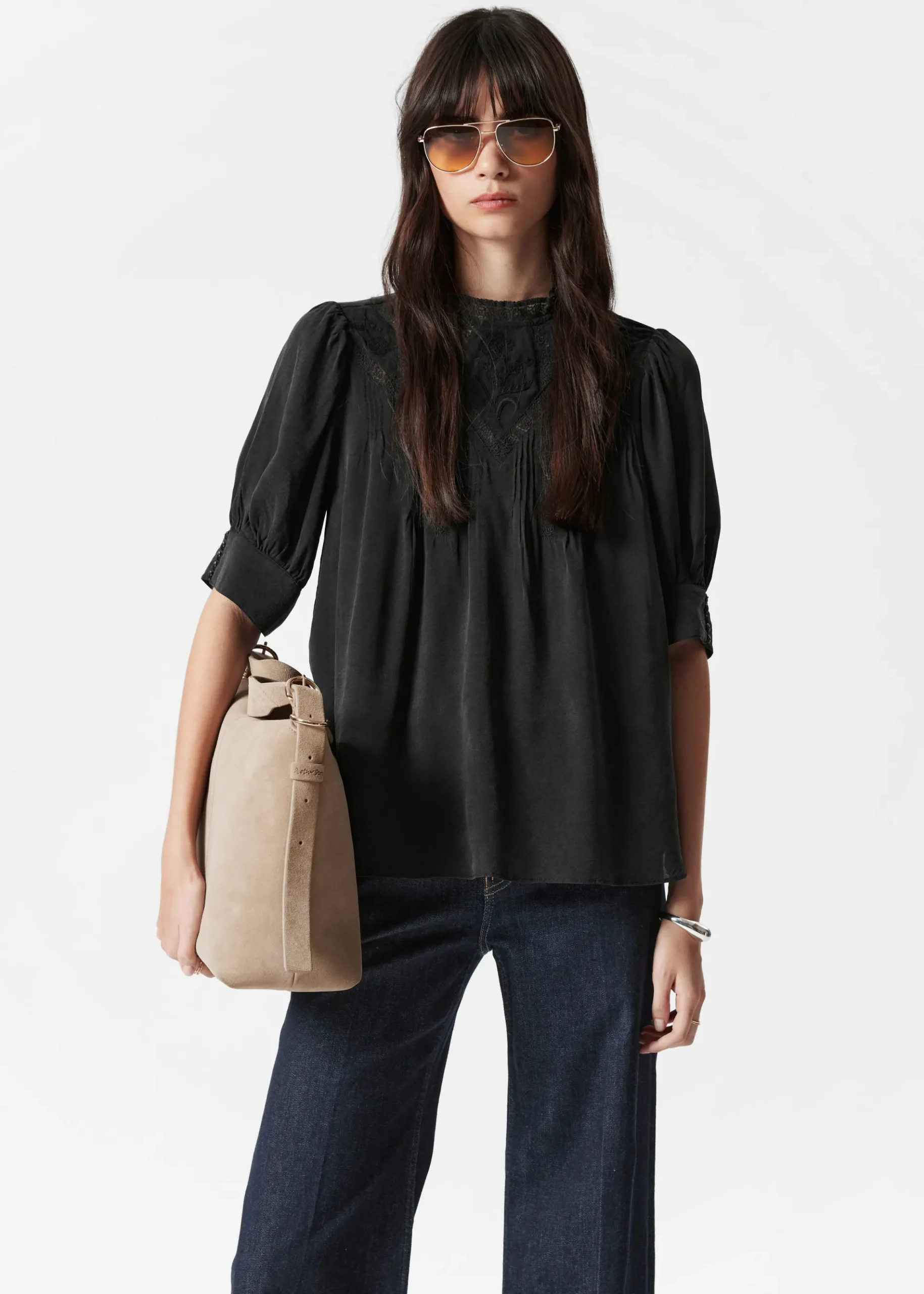 & Other Stories Bestickte Spitzenbluse