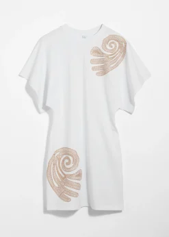 & Other Stories Besticktes T-Shirt-Minikleid