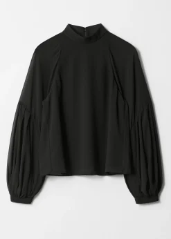 & Other Stories Bluse mit durchscheinenden Puffärmeln