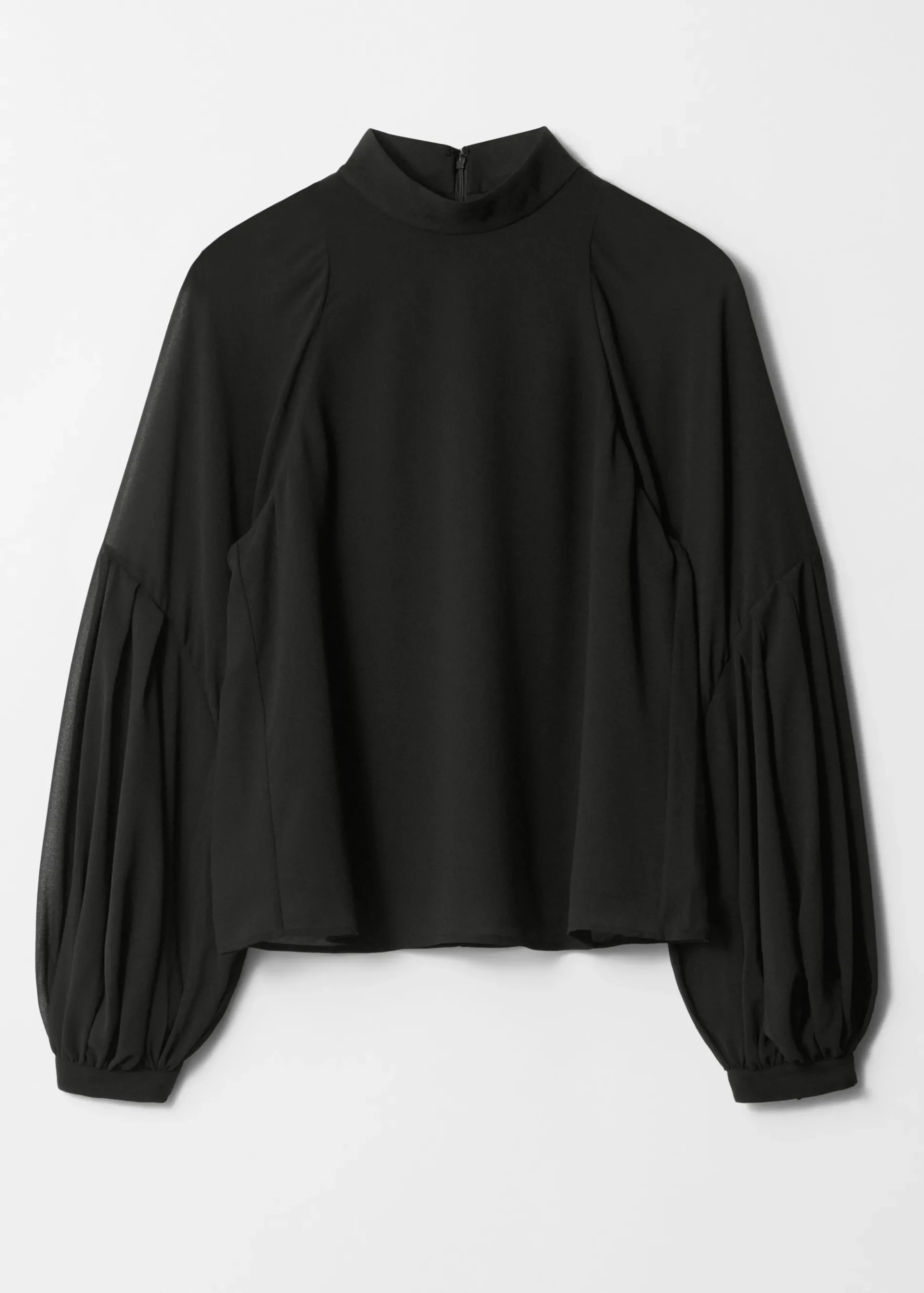 & Other Stories Bluse mit durchscheinenden Puffärmeln