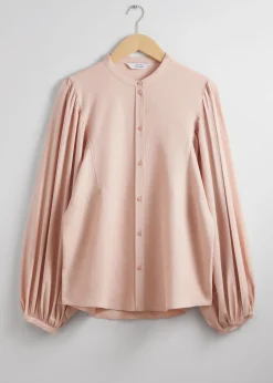 & Other Stories Bluse mit Puffärmeln