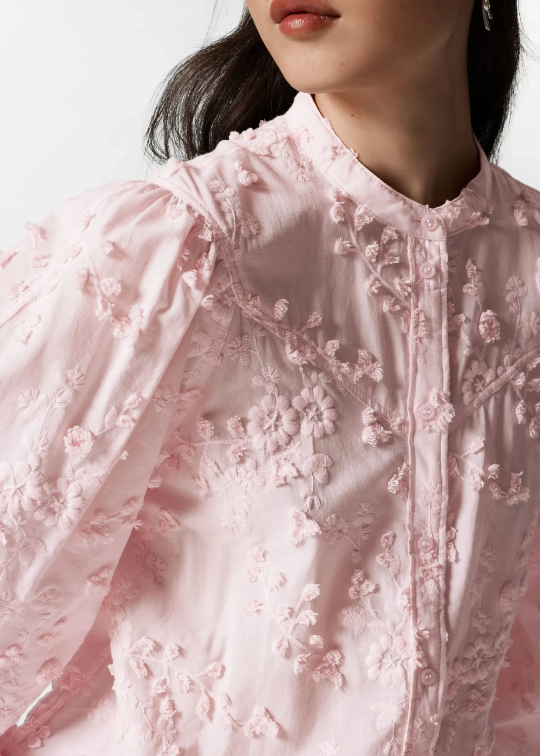 & Other Stories Bluse mit Puffärmeln