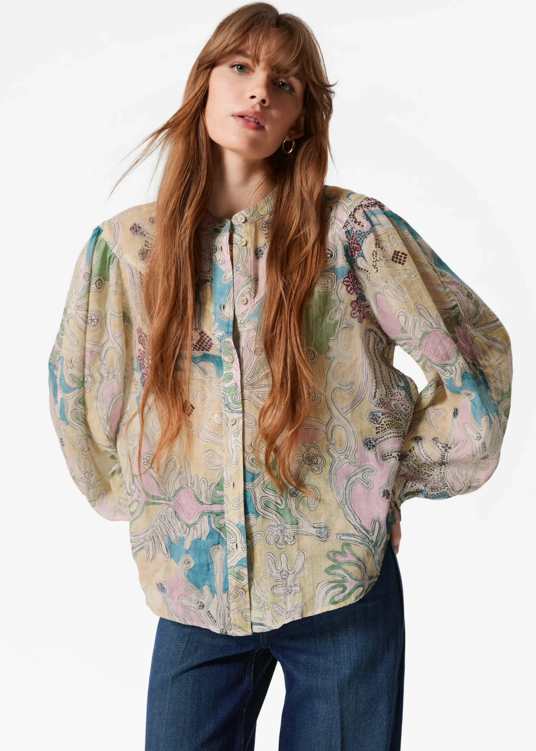 & Other Stories Bluse mit Puffärmeln