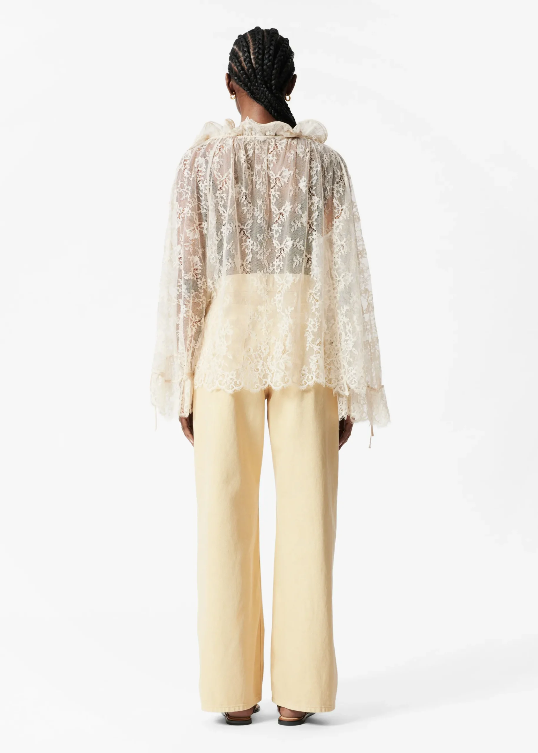 & Other Stories Bluse mit Spitze und Volants