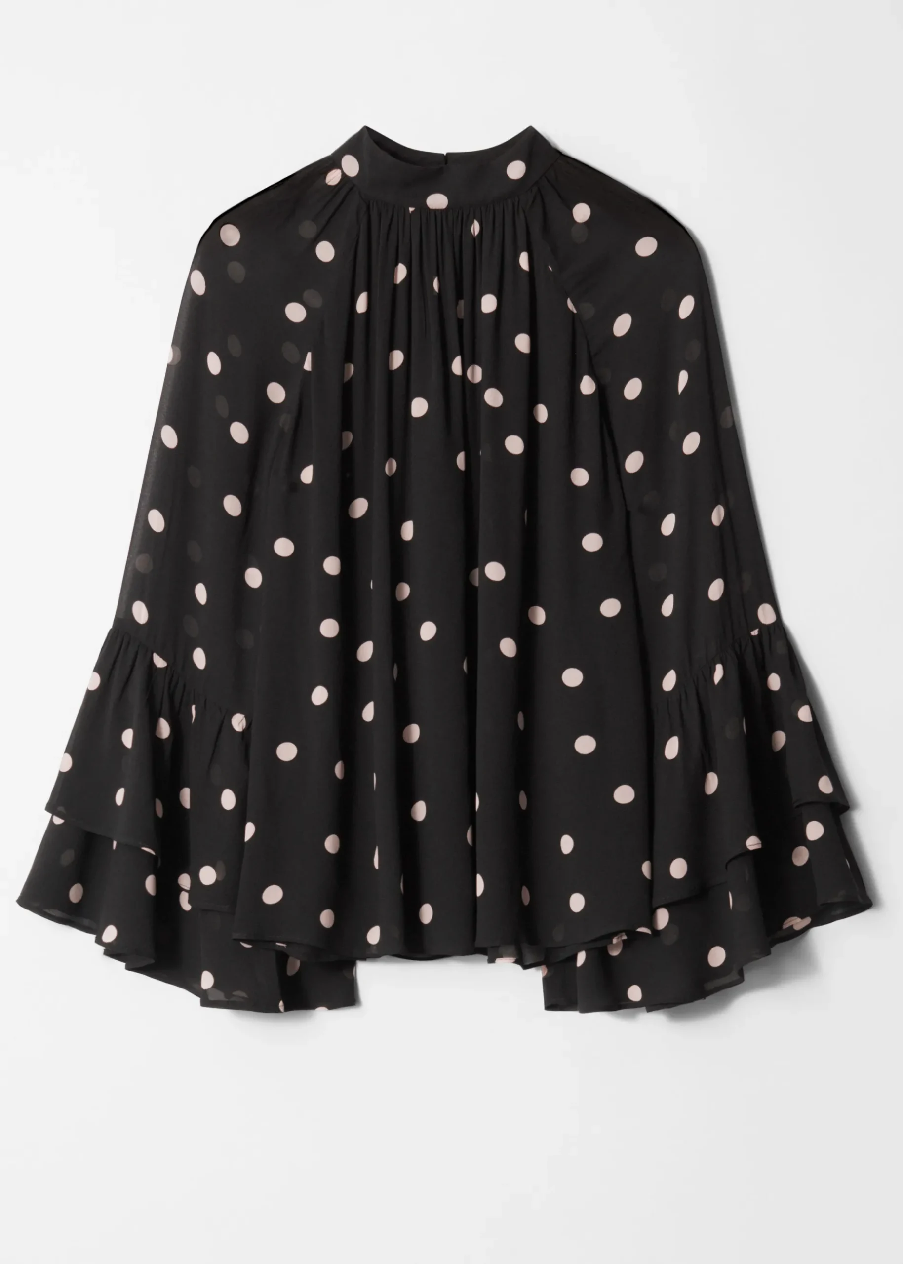 & Other Stories Bluse mit Volants und Stehkragen