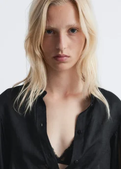 & Other Stories Bluse mit voluminösen Ärmeln