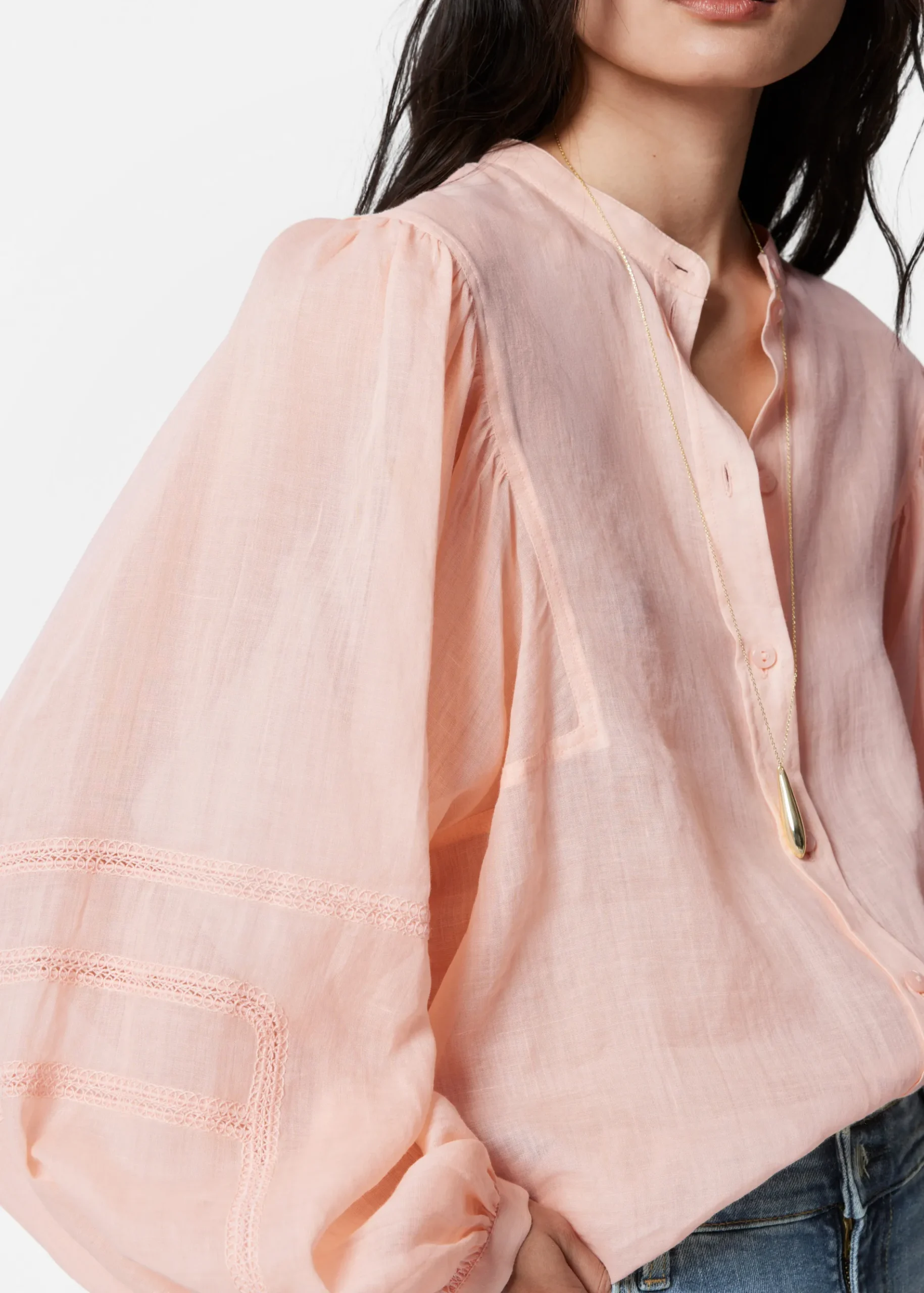 & Other Stories Bluse mit voluminösen Ärmeln