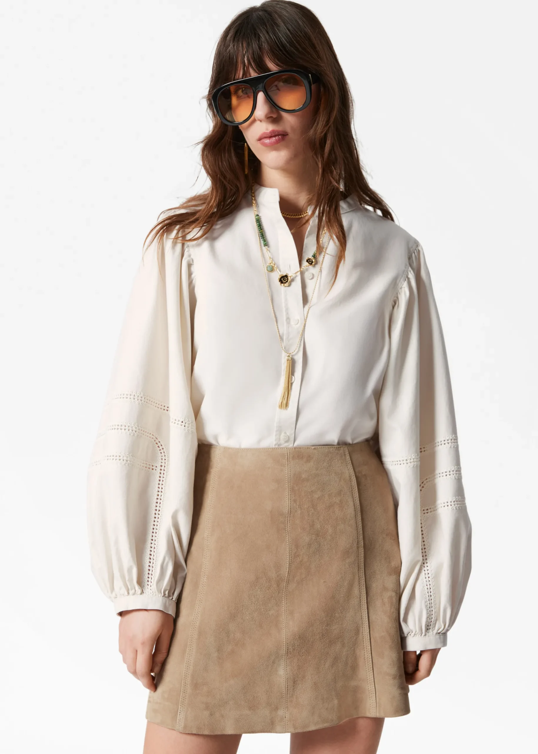 & Other Stories Bluse mit voluminösen Ärmeln