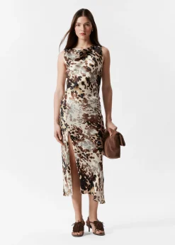 & Other Stories Drapiertes Midikleid aus Satin