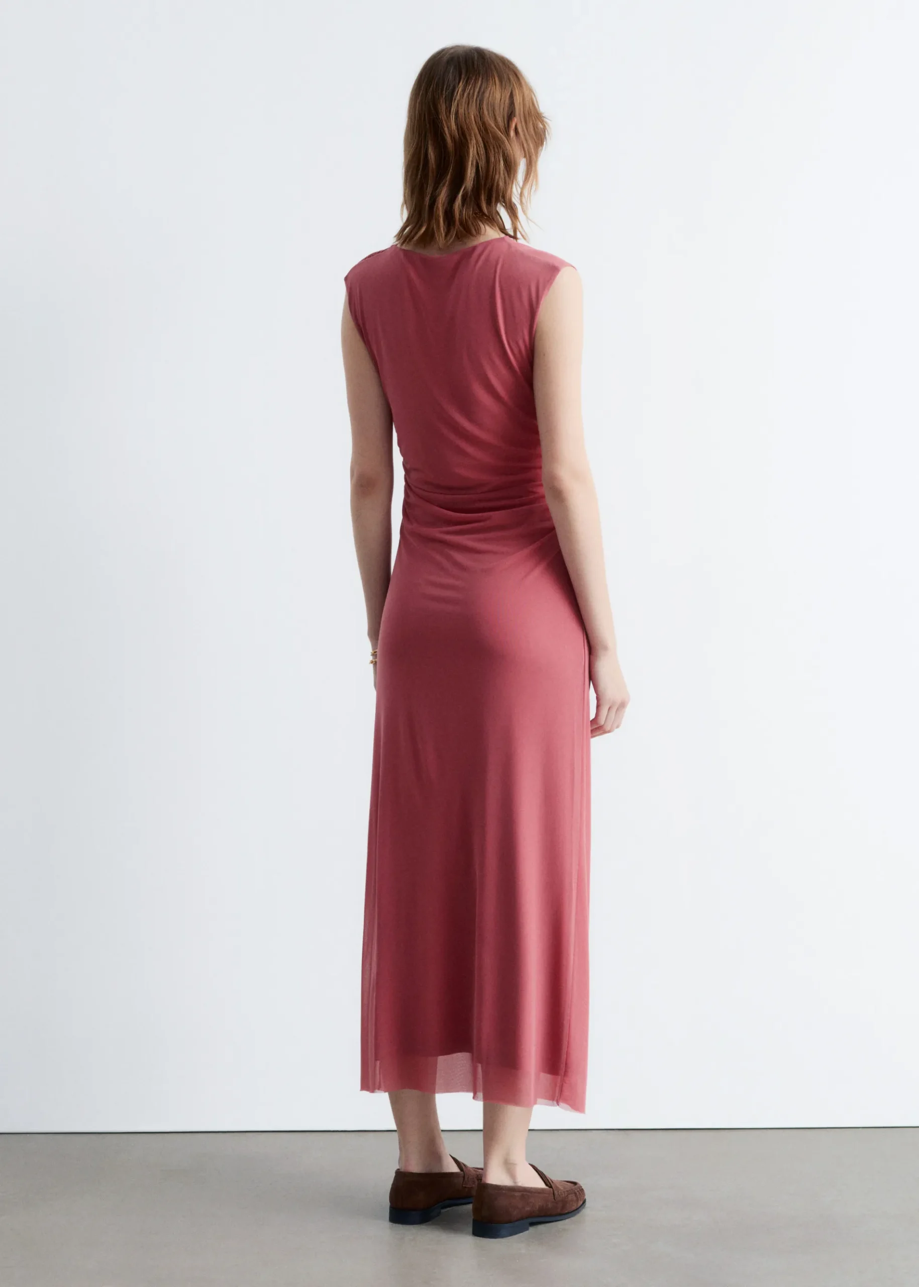 & Other Stories Drapiertes Midikleid ohne Ärmel