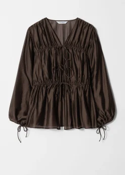 & Other Stories Geraffte Bluse mit Kordelzug