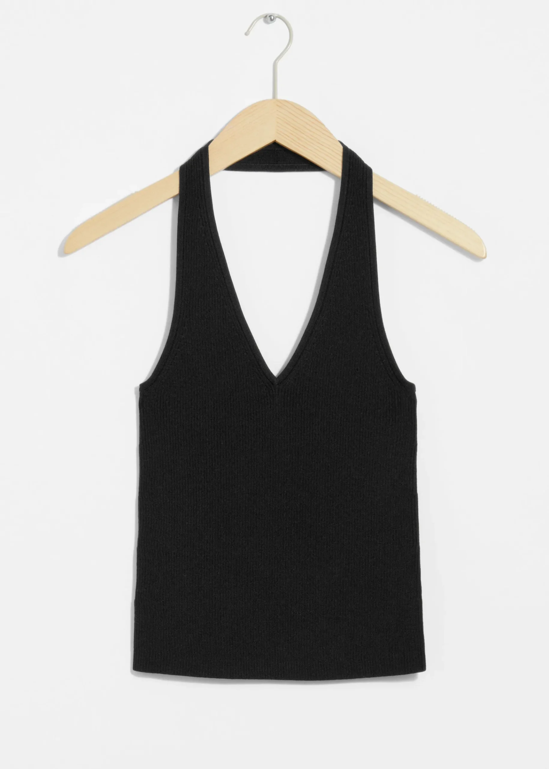 & Other Stories Geripptes Neckholder-Oberteil