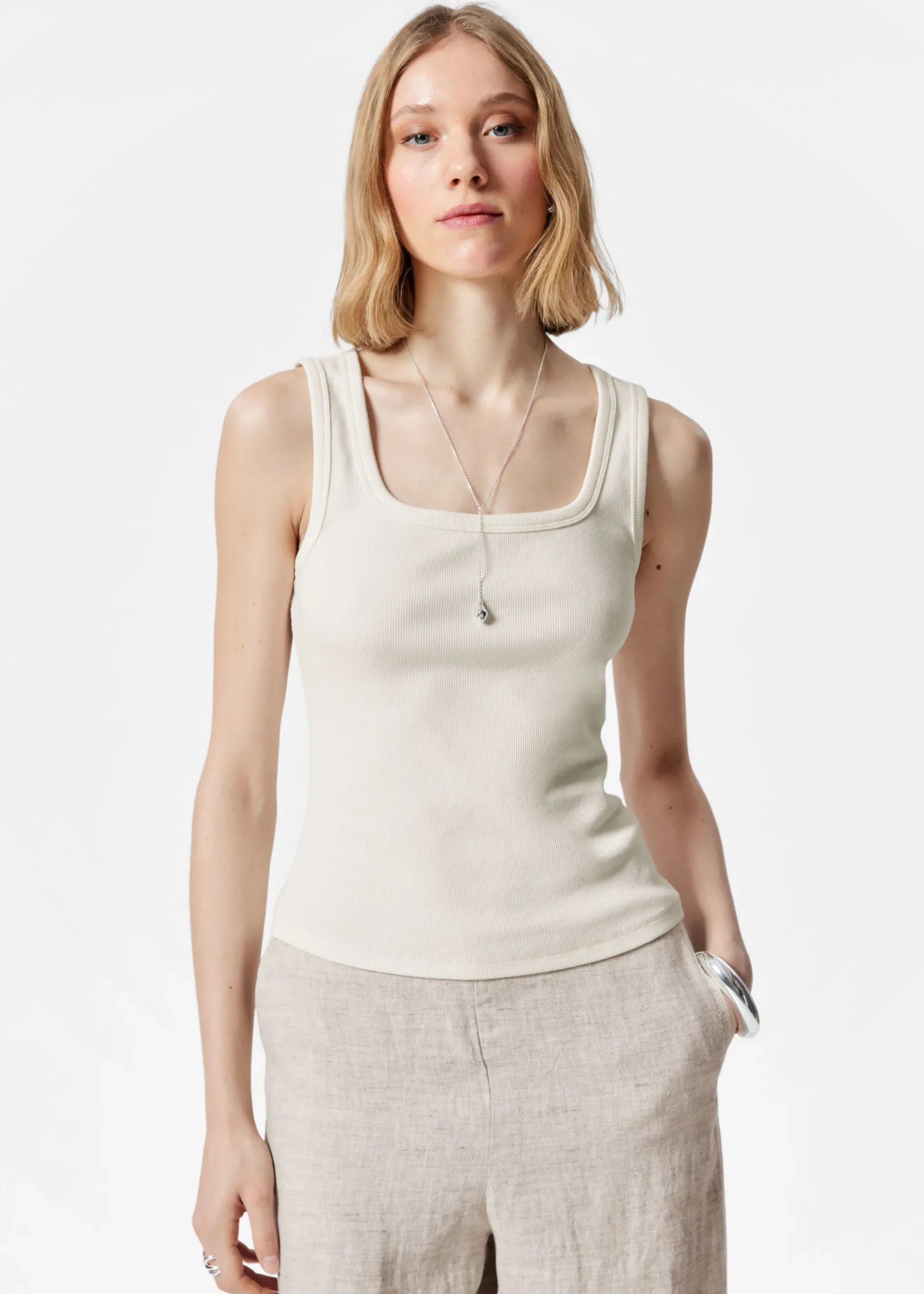 & Other Stories Geripptes Tanktop