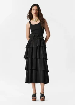 & Other Stories Gerüschtes Midikleid