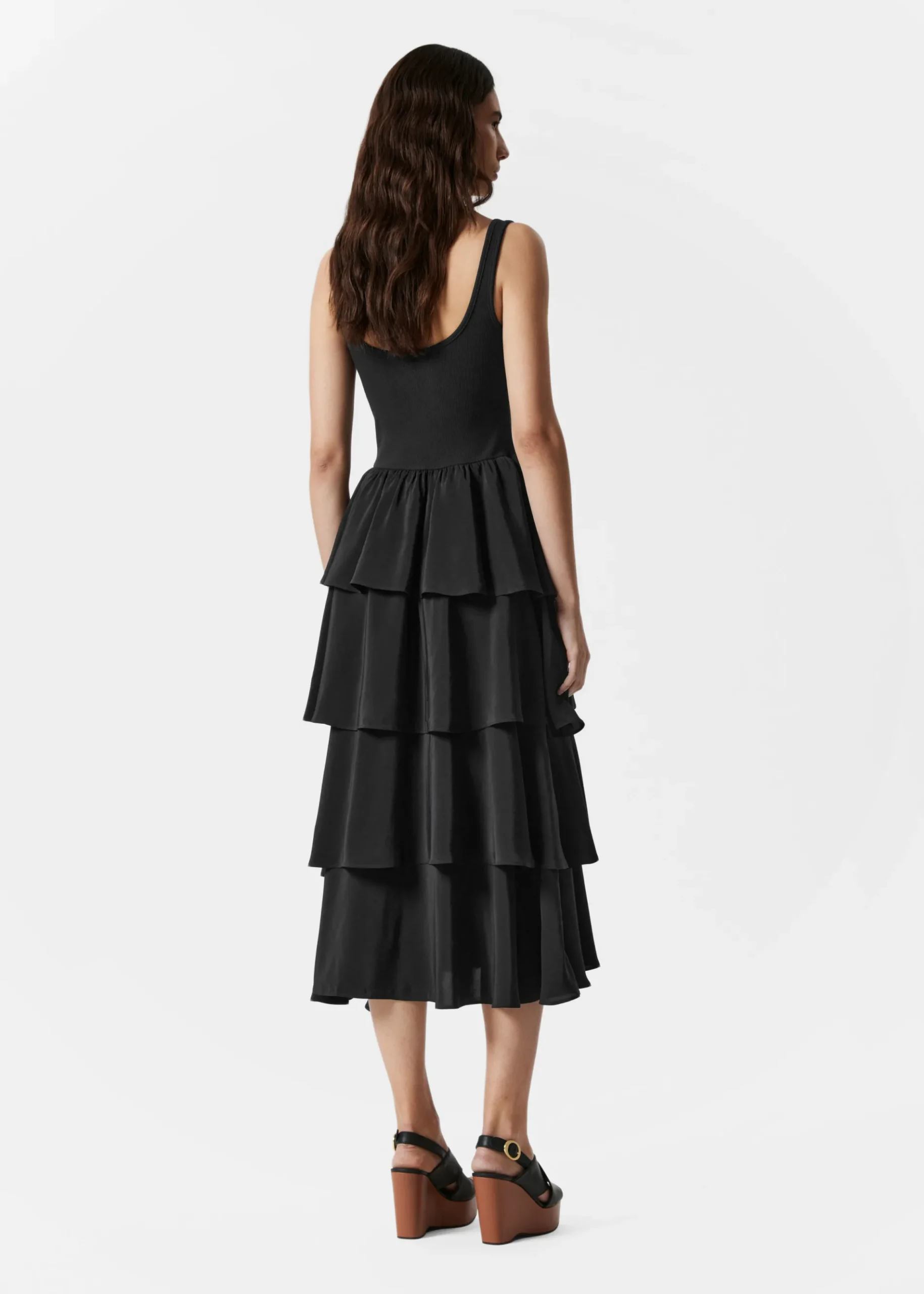 & Other Stories Gerüschtes Midikleid