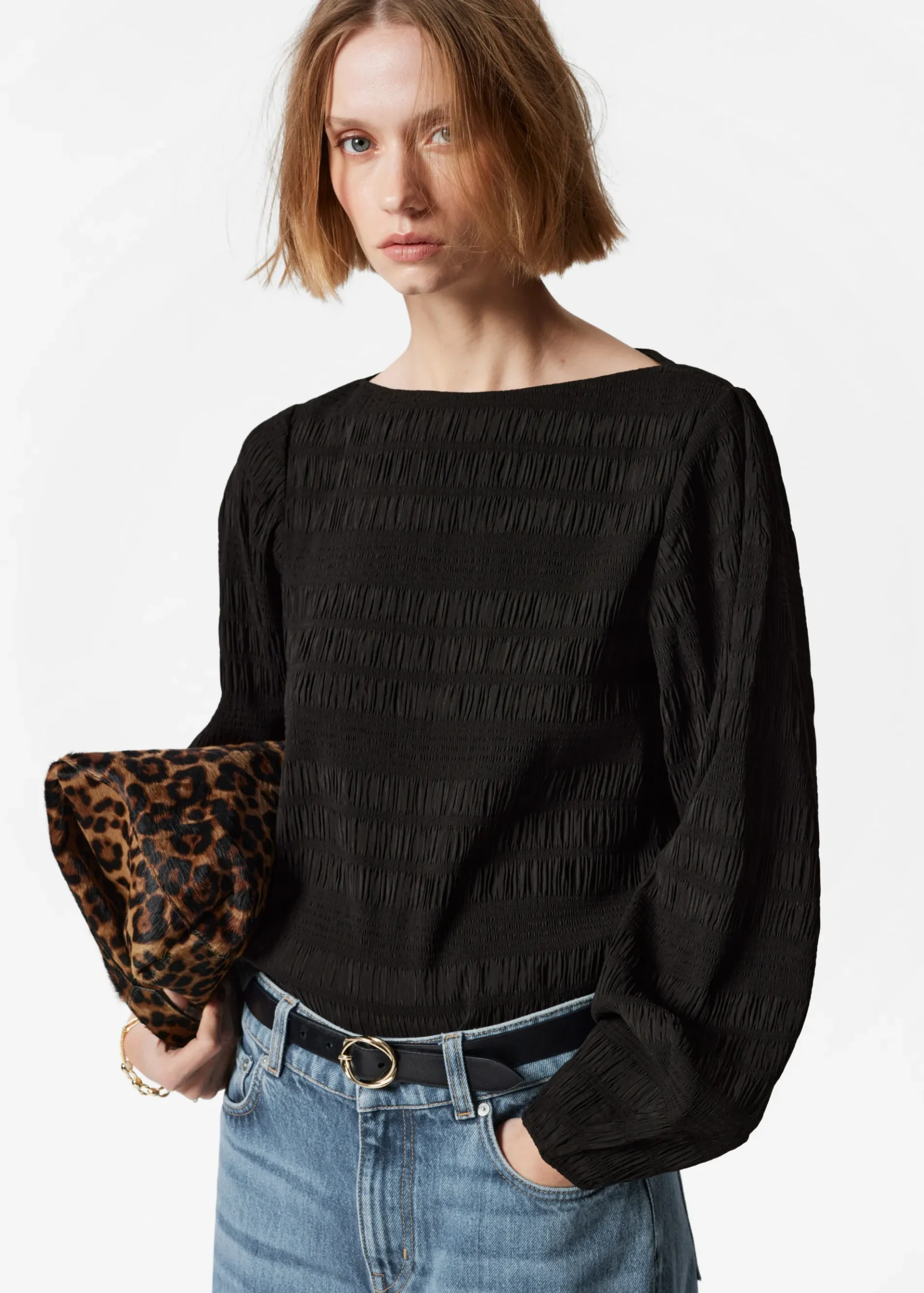 & Other Stories Gesmokte Bluse