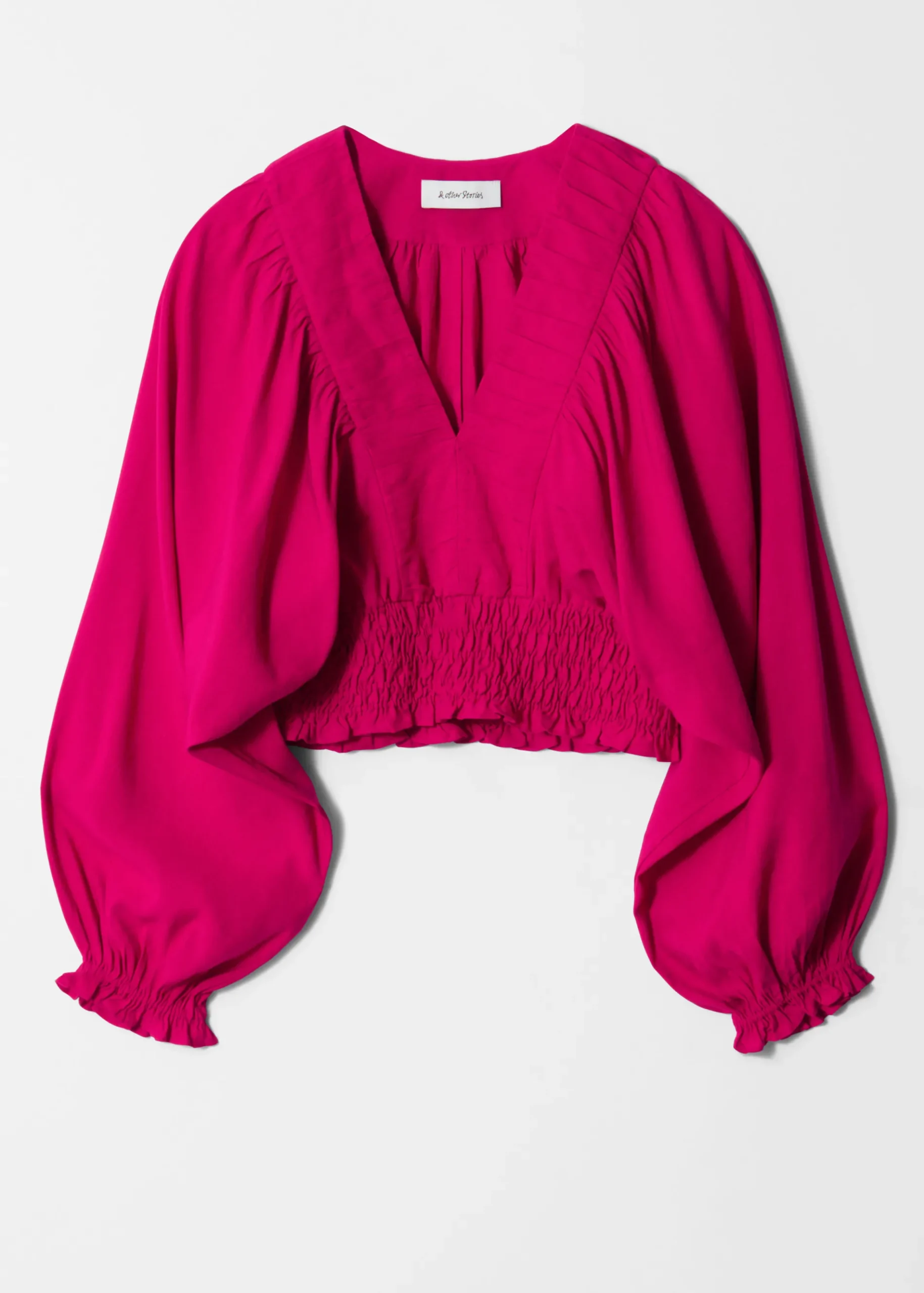 & Other Stories Gesmokte Bluse mit Puffärmeln