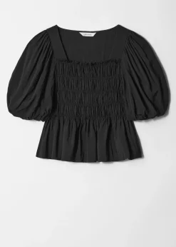 & Other Stories Gesmokte Bluse mit Puffärmeln
