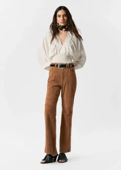 & Other Stories Gesmokte Bluse mit Puffärmeln