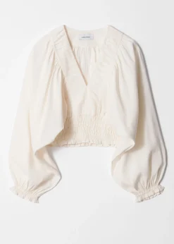 & Other Stories Gesmokte Bluse mit Puffärmeln
