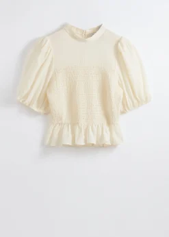 & Other Stories Gesmokte Bluse mit Schößchen