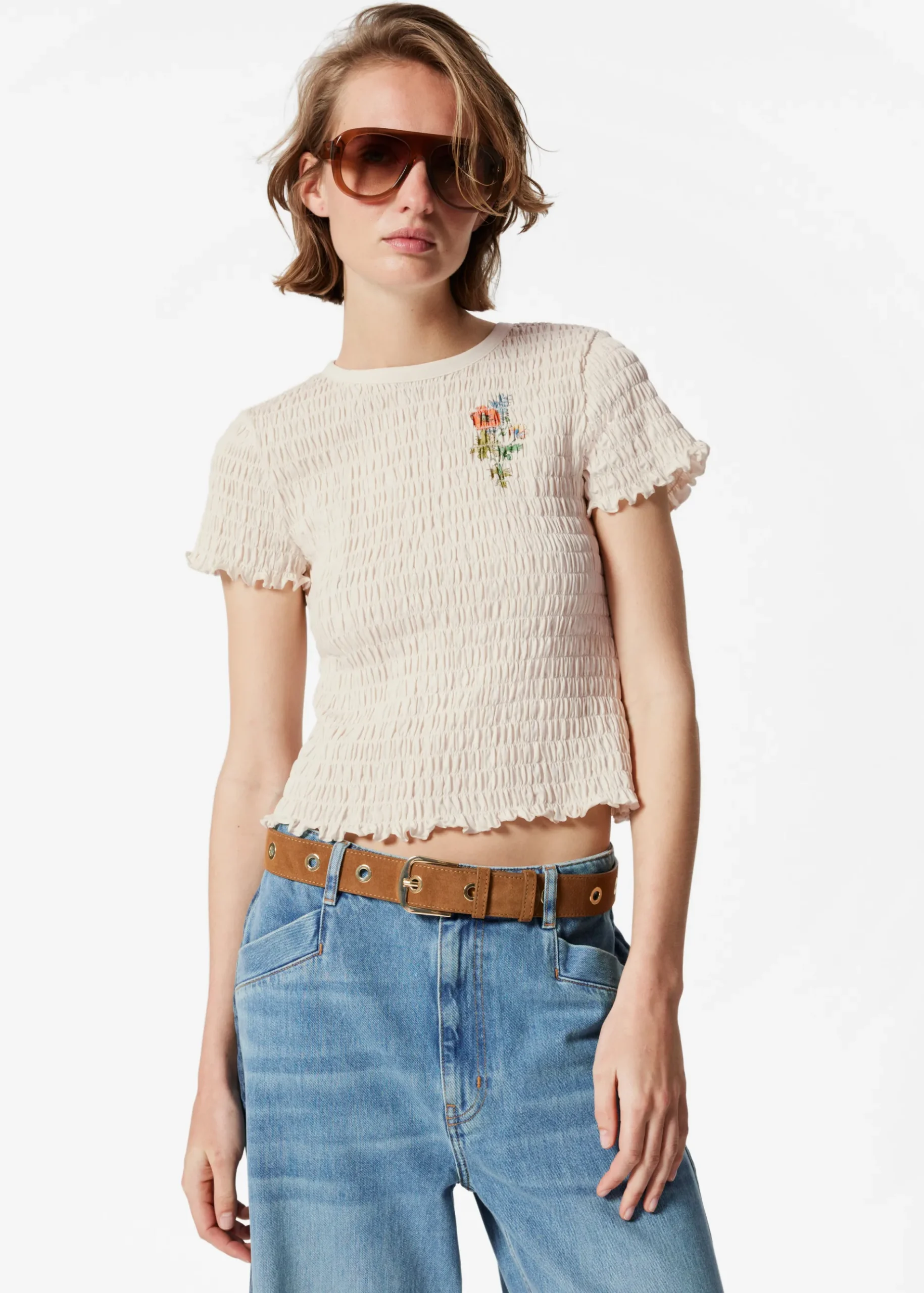 & Other Stories Gesmoktes T-Shirt