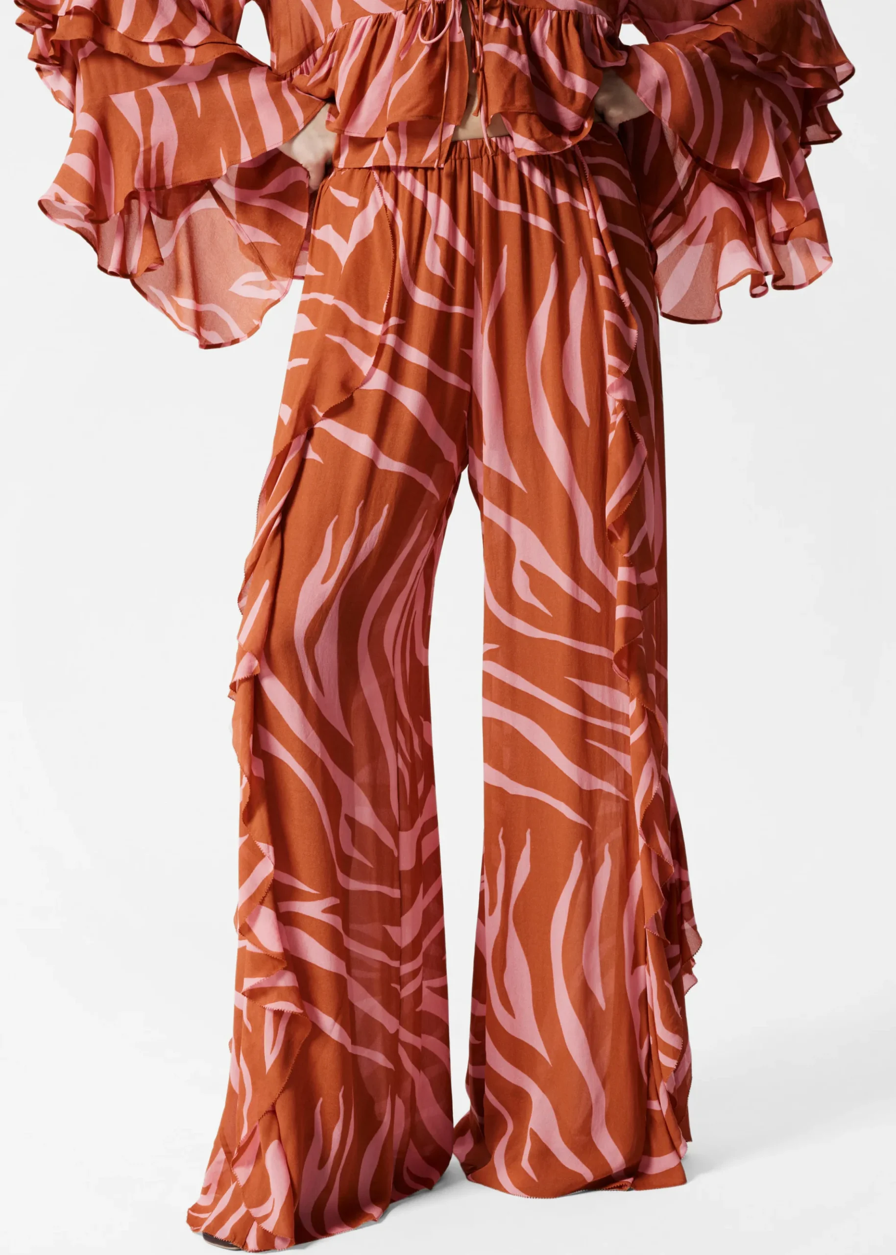& Other Stories Hose mit weitem Bein und Rüschen