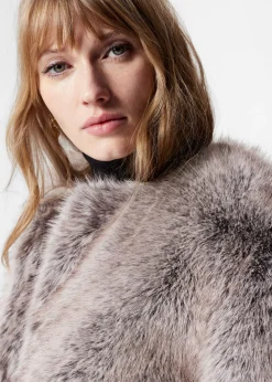& Other Stories Jacke aus Fellimitat mit Gürtel