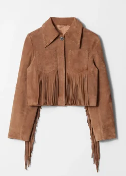 & Other Stories Jacke aus Veloursleder mit Fransen