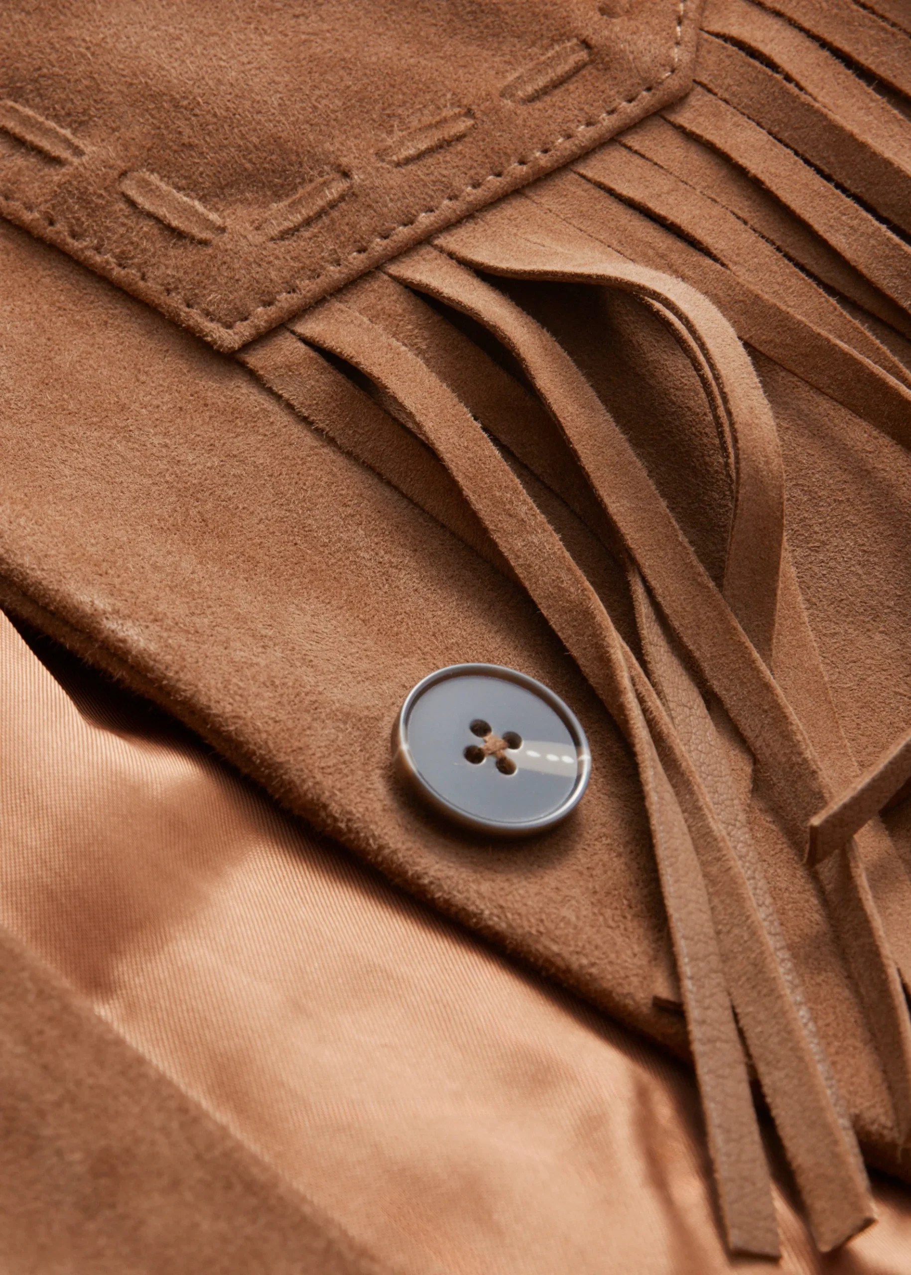 & Other Stories Jacke aus Veloursleder mit Fransen