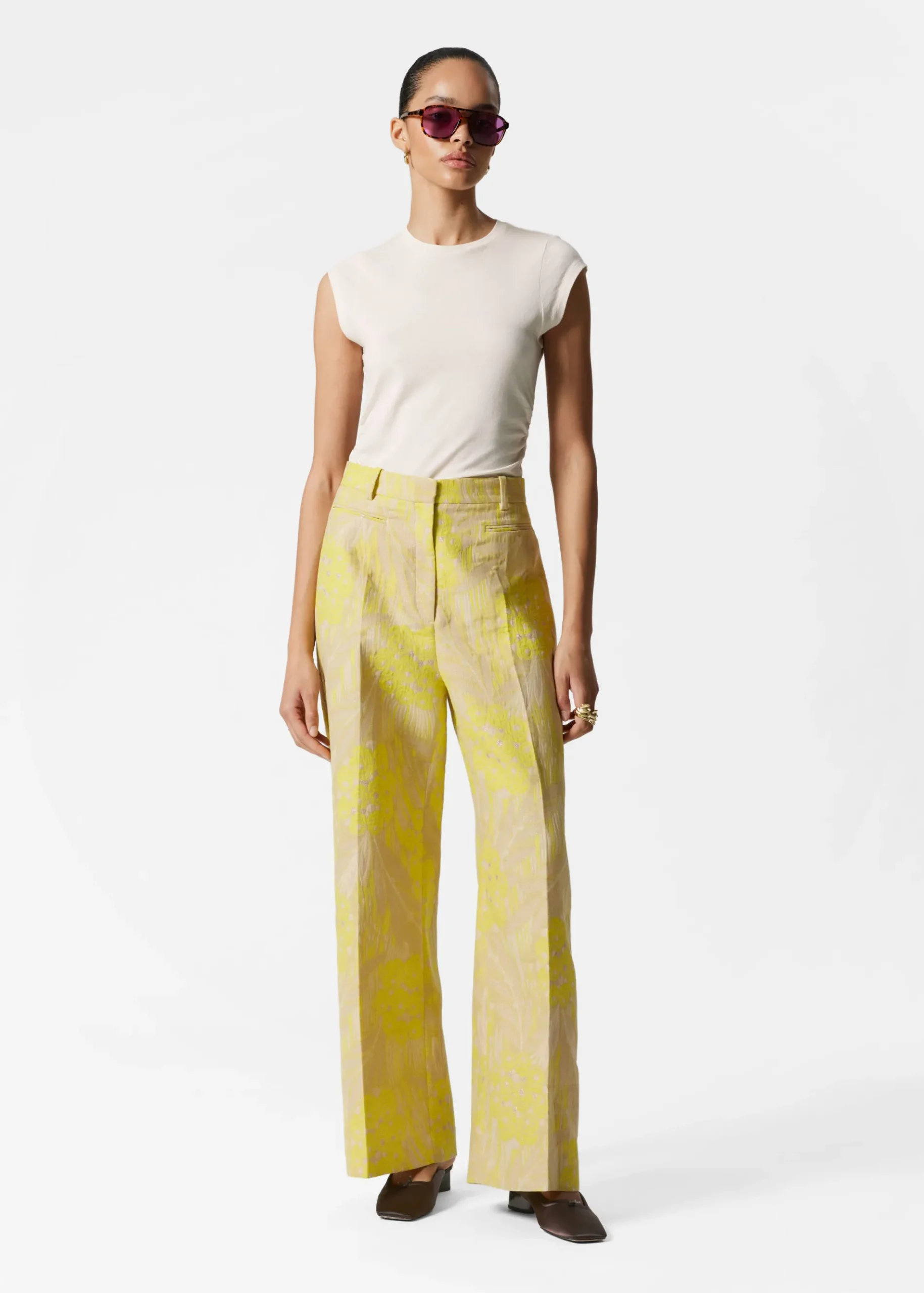 & Other Stories Jacquard-Hose mit Bügelfalten