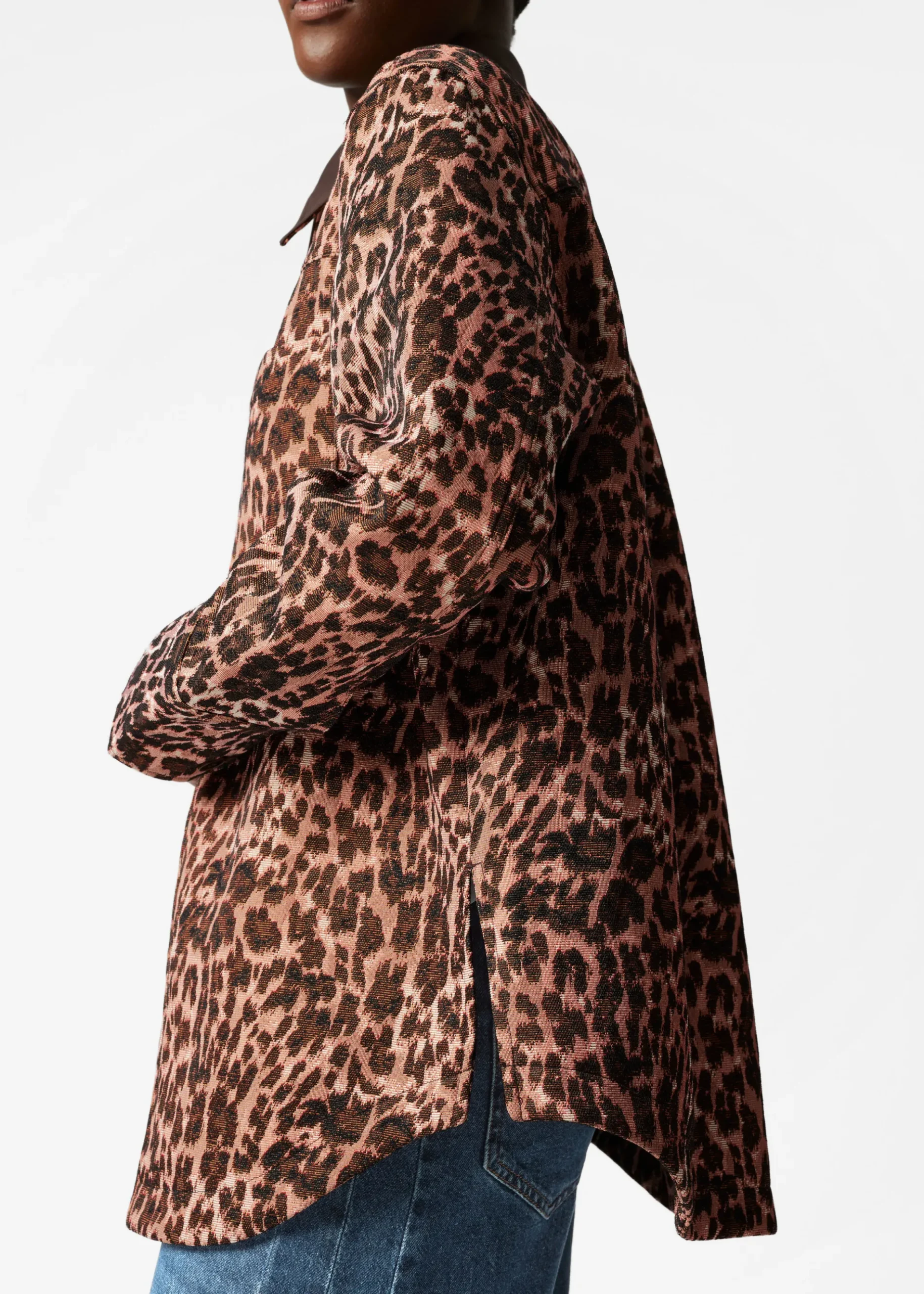 & Other Stories Jacquard-Jacke mit kontrastierendem Kragen