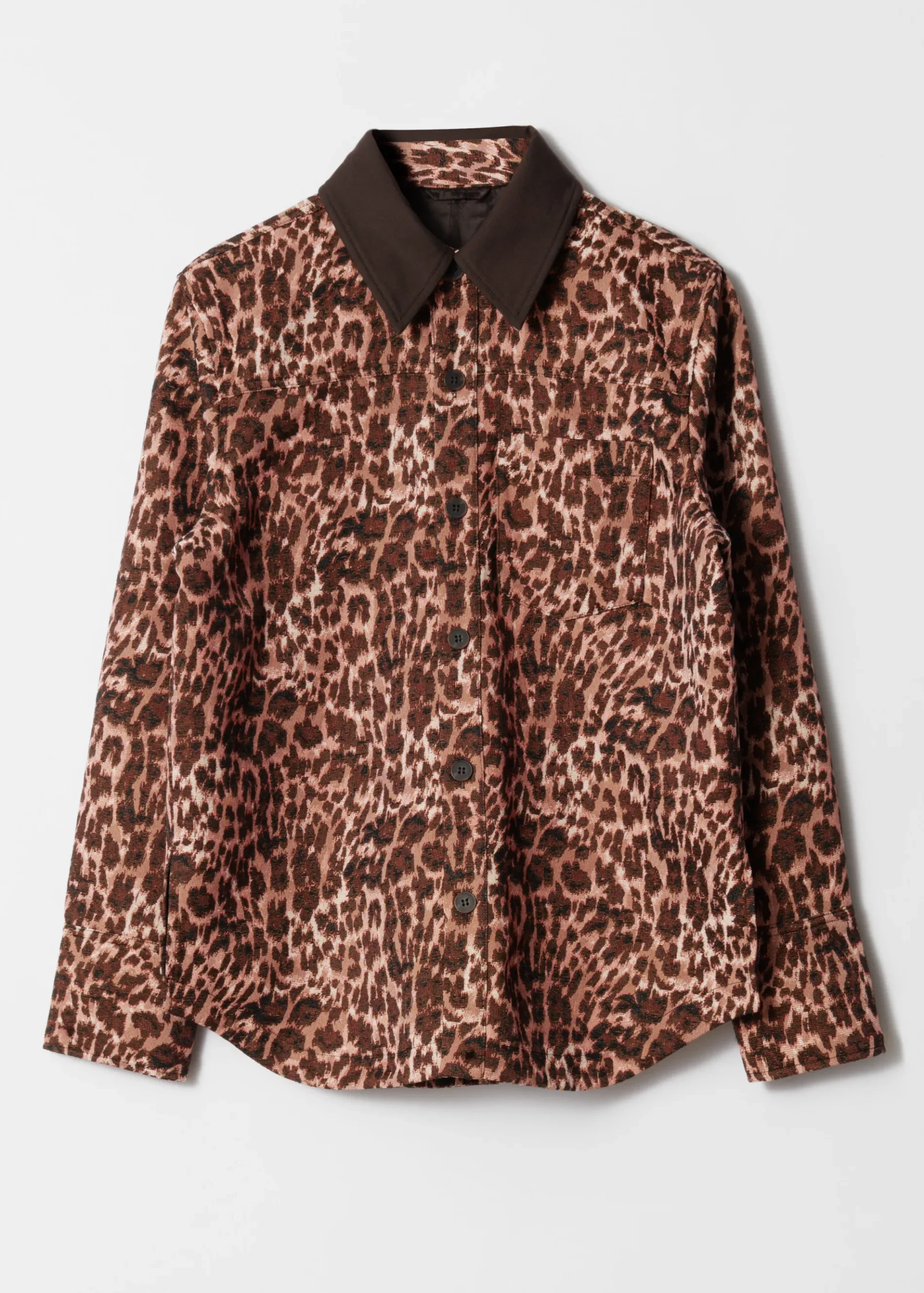& Other Stories Jacquard-Jacke mit kontrastierendem Kragen