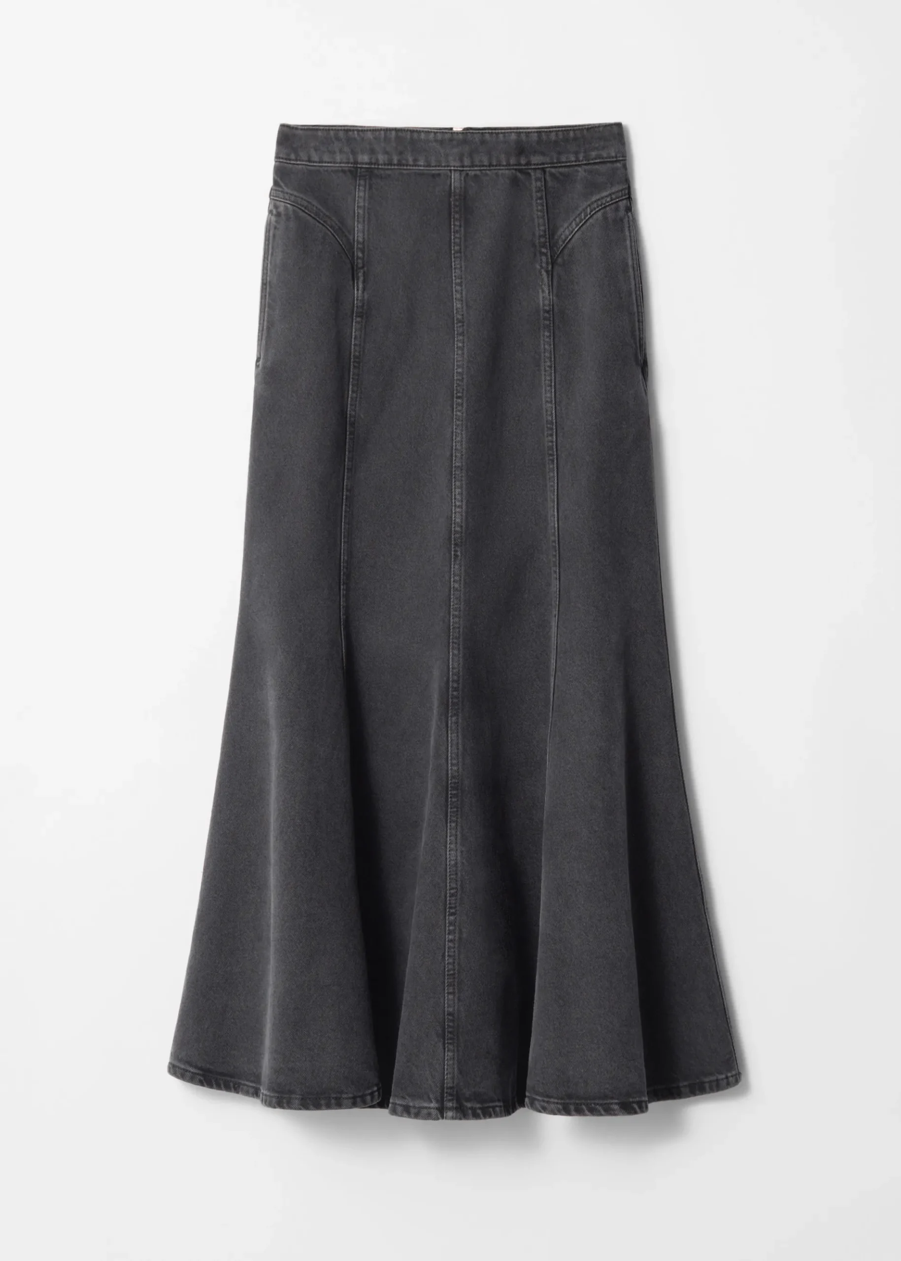 & Other Stories Jeans-Maxirock mit Falten