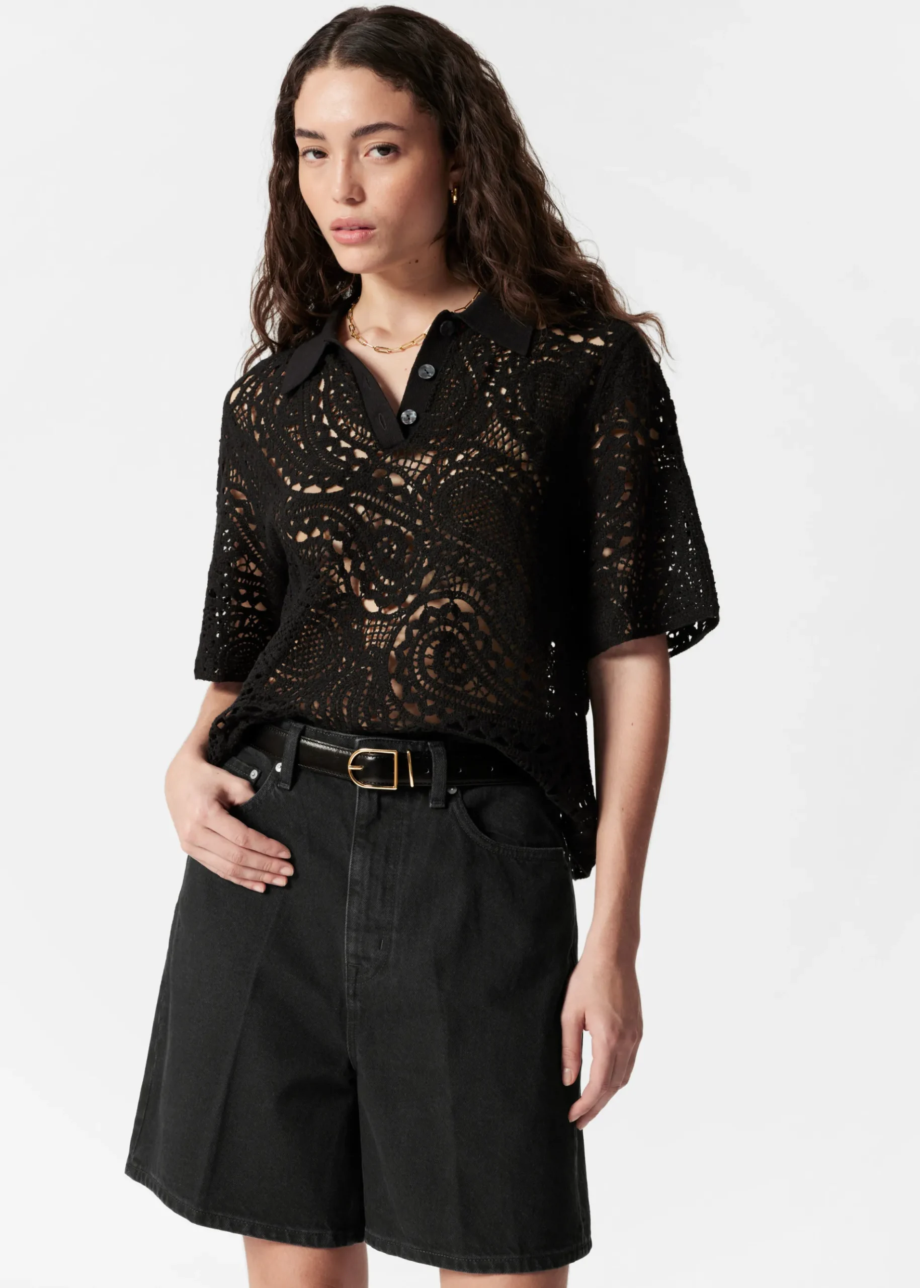 & Other Stories Jeansshorts mit weitem Bein