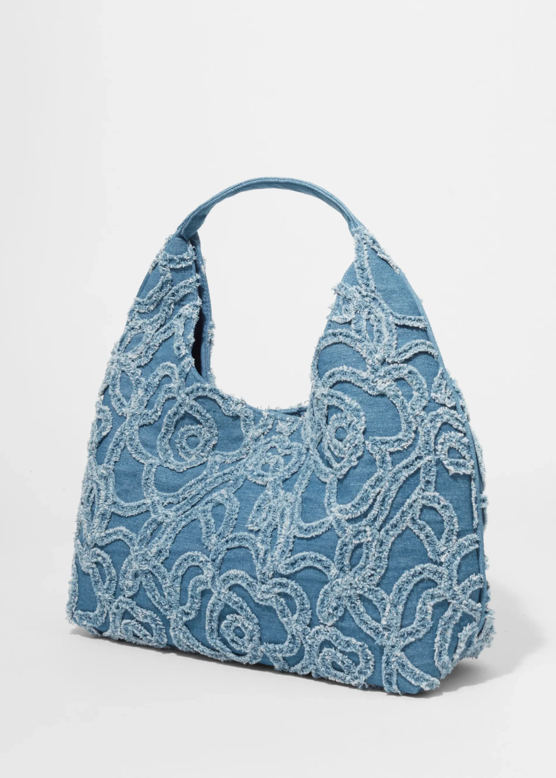 & Other Stories Kleine Tragetasche aus Denim mit Applikationen