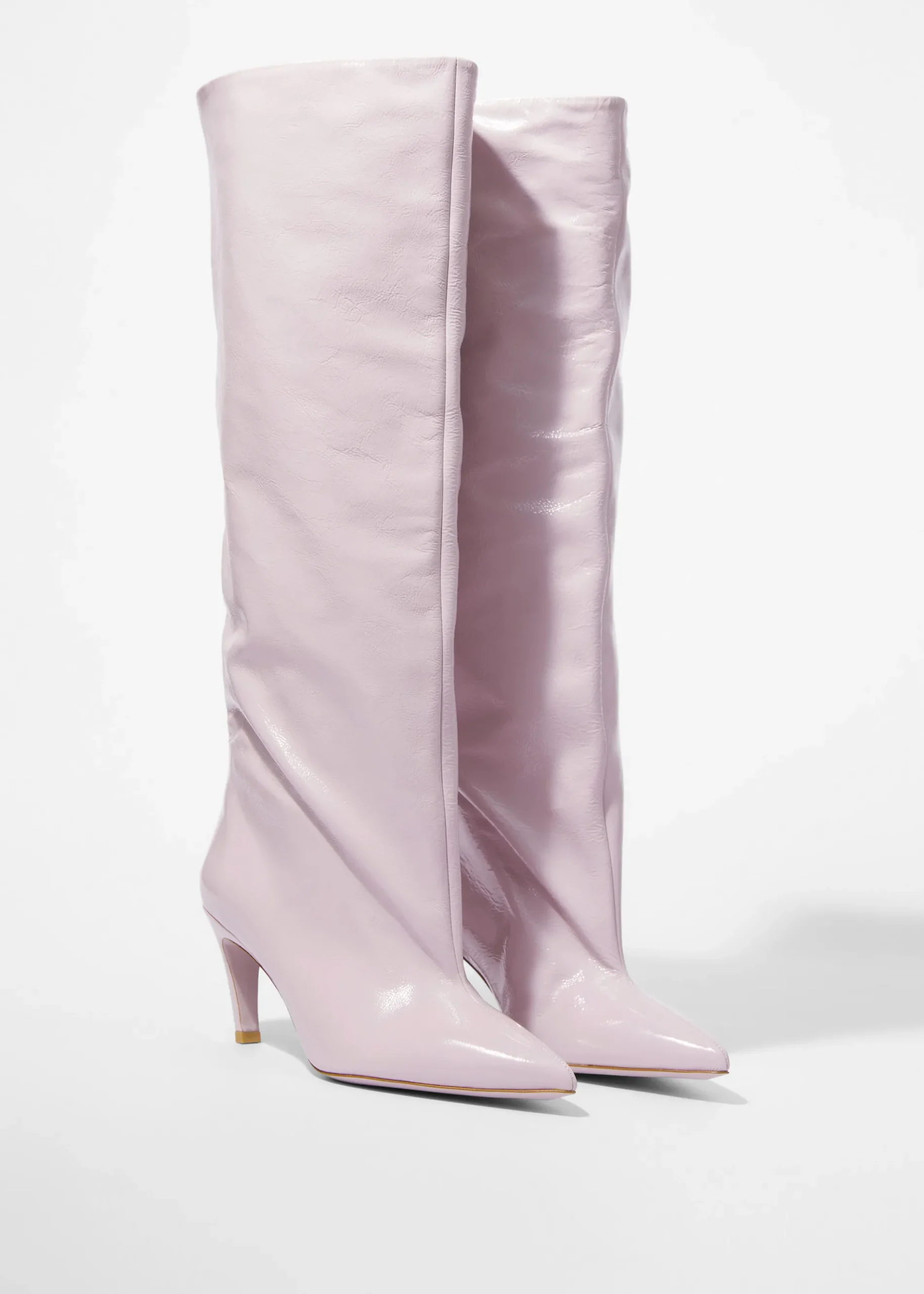 & Other Stories Kniehohe Stiefel aus Lackleder