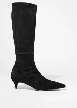 & Other Stories Kniehohe Stiefel aus Stretch-Veloursleder