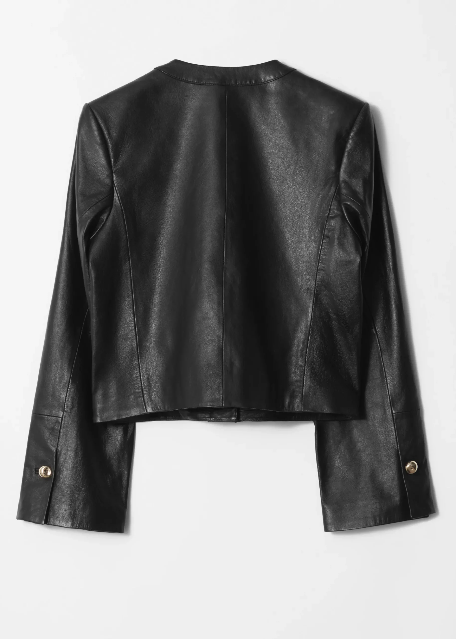 & Other Stories Kragenlose Lederjacke