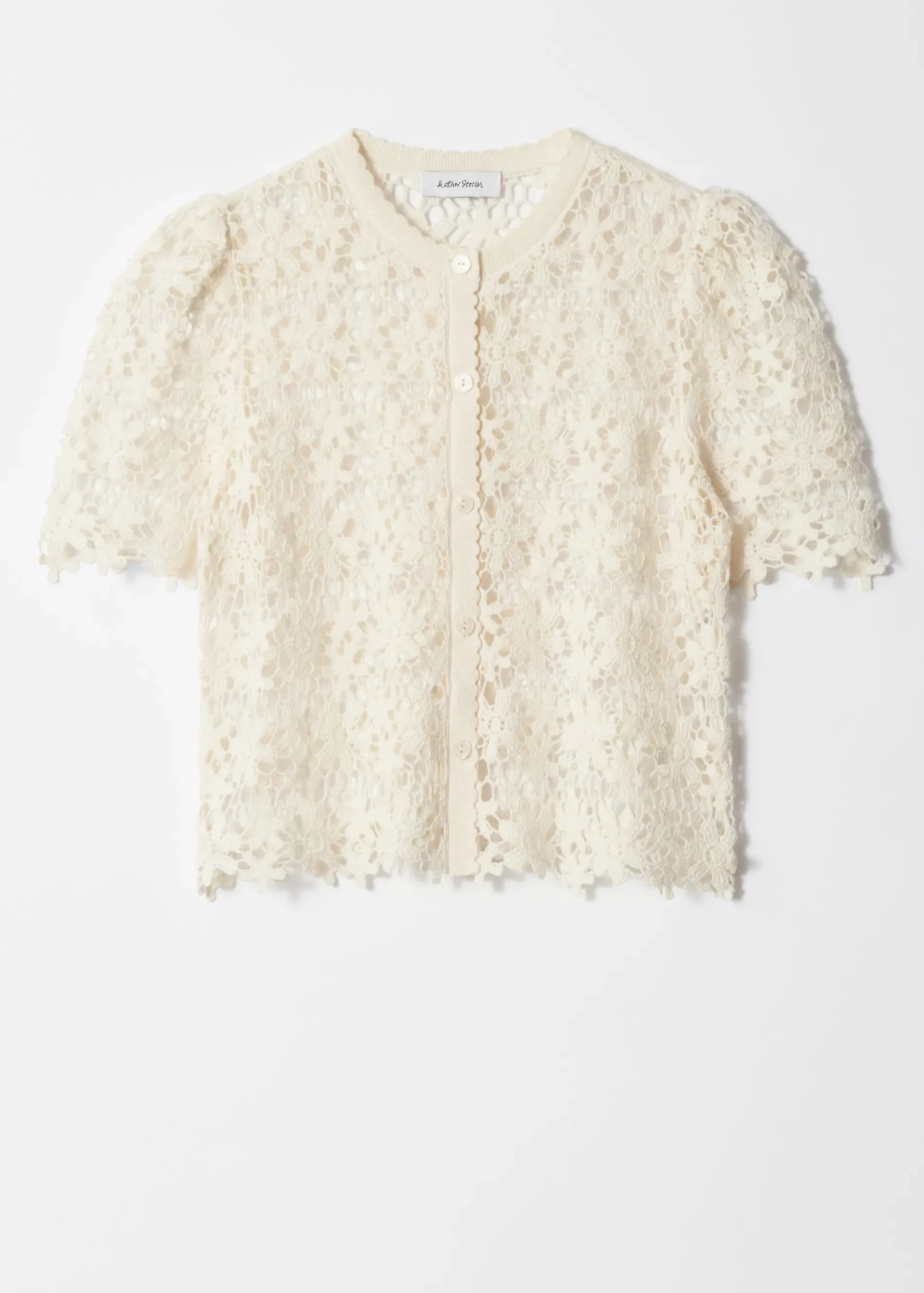 & Other Stories Kurzärmlige Häkelstrickjacke