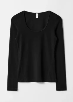 & Other Stories Langarmshirt aus Jersey mit tiefem Ausschnitt